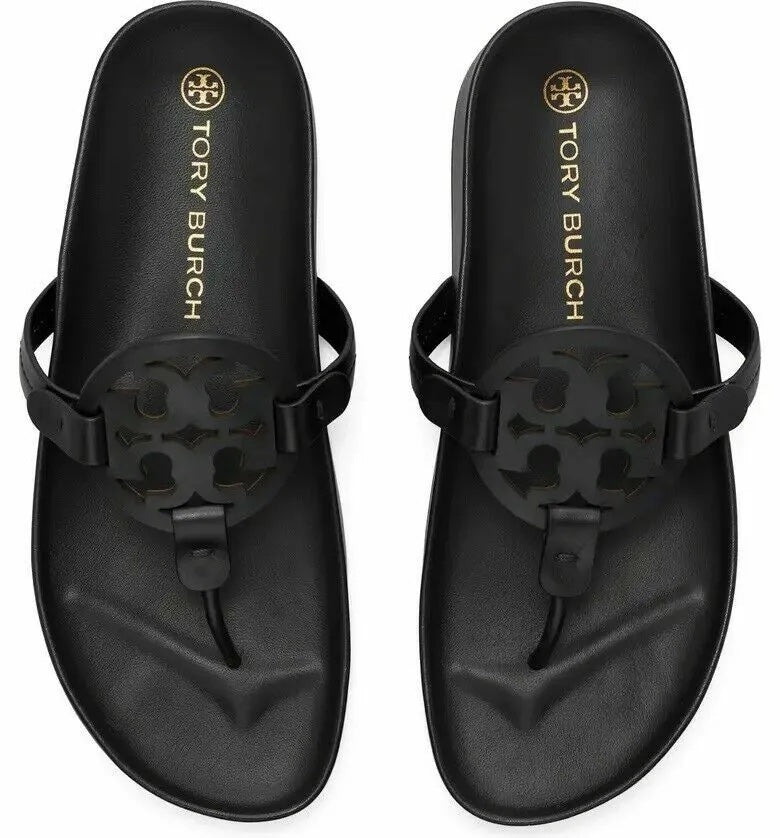 TORY BURCH MILLER CLOUD LEATHER SLIDE SANDALS