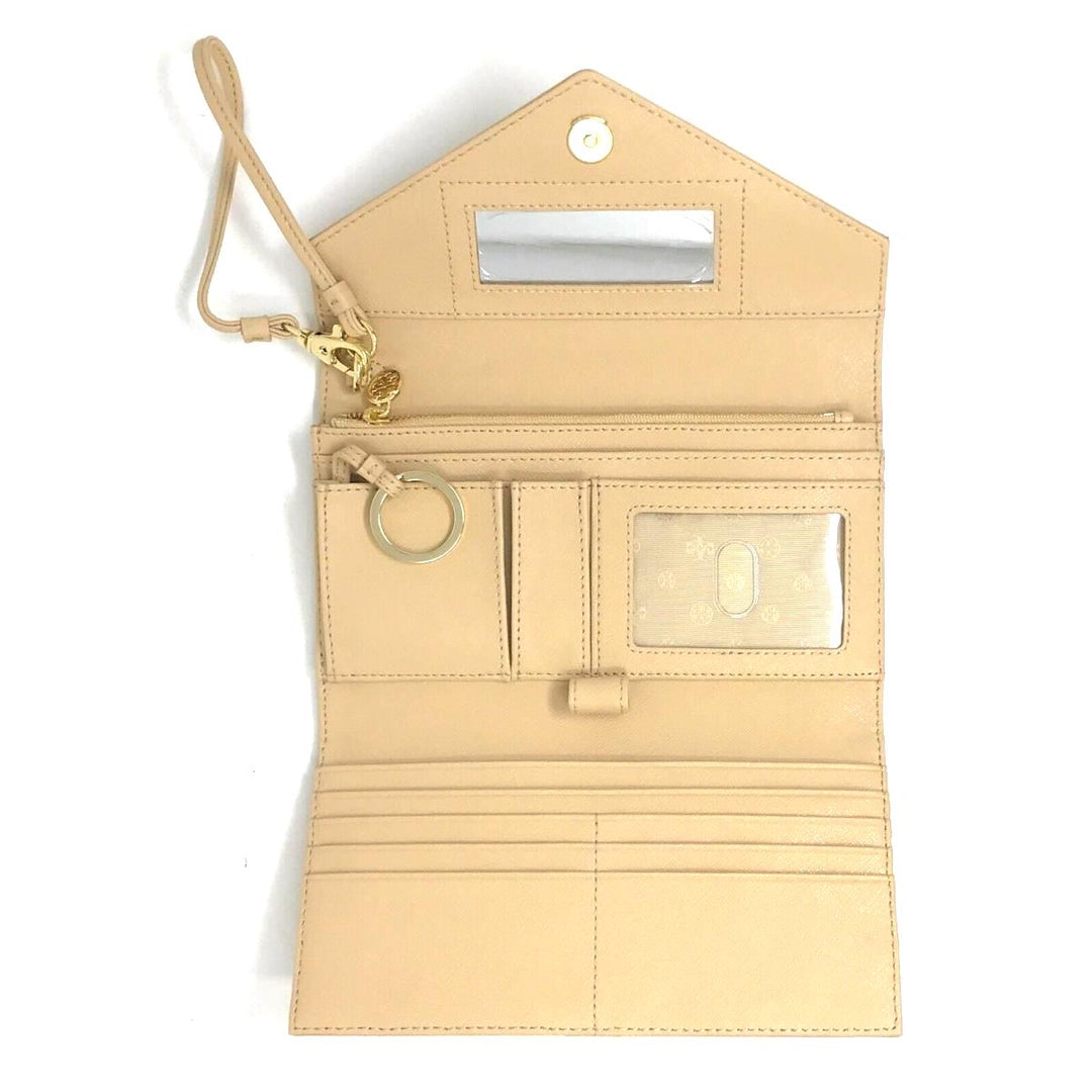 TORY BURCH ROBINSON SAFFIANO LEATHER ENVELOPE WRISTLET