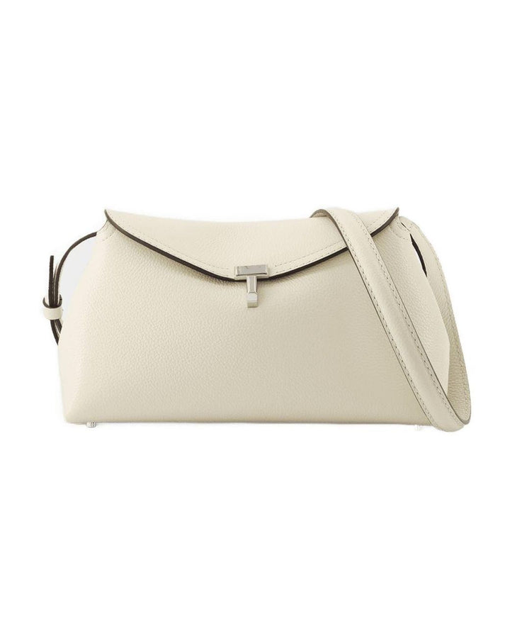 TOTEME T-LOCK GRAINED CALFSKIN LEATHER SHOULDER BAG