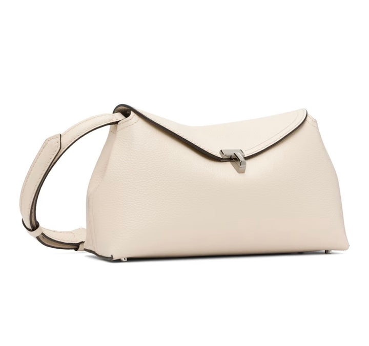 TOTEME T-LOCK GRAINED CALFSKIN LEATHER SHOULDER BAG