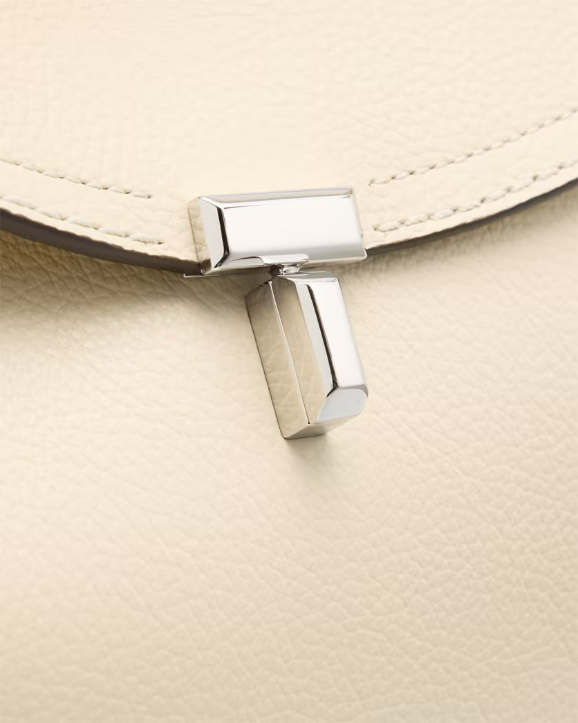 TOTEME T-LOCK GRAINED CALFSKIN LEATHER SHOULDER BAG