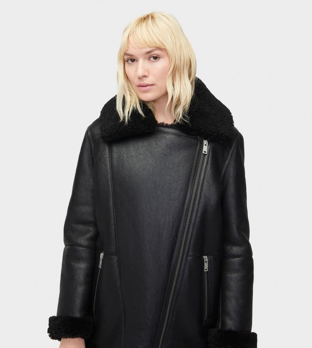 UGG ARRABELLA SHEARLING MOTO LEATHER JACKET