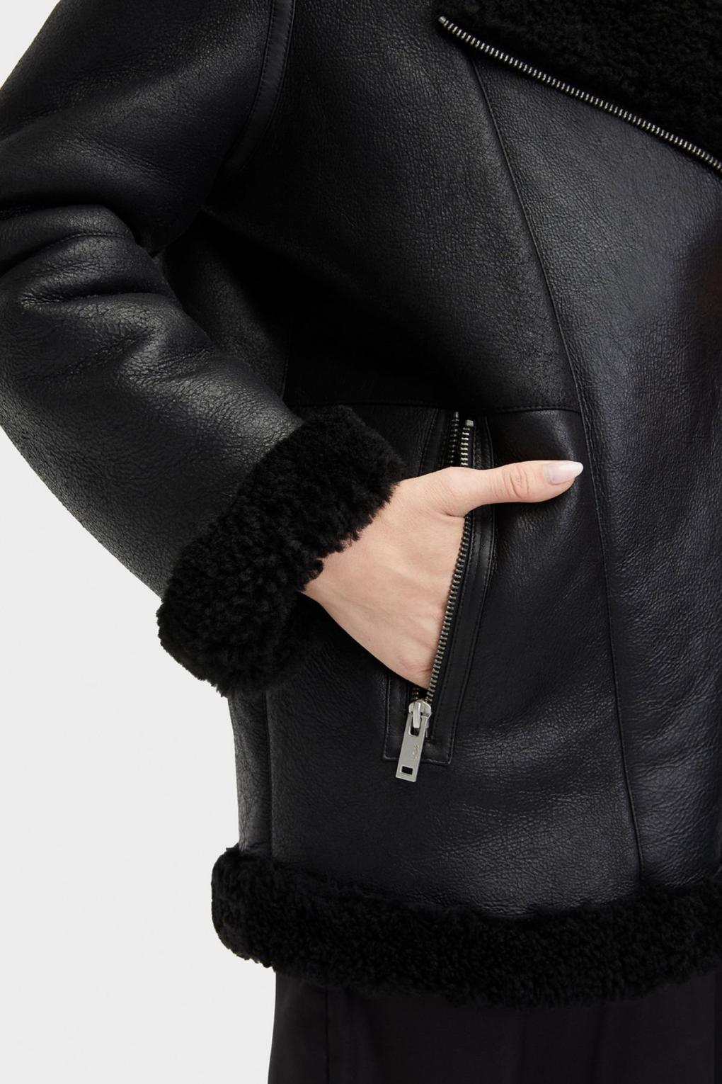 UGG ARRABELLA SHEARLING MOTO LEATHER JACKET