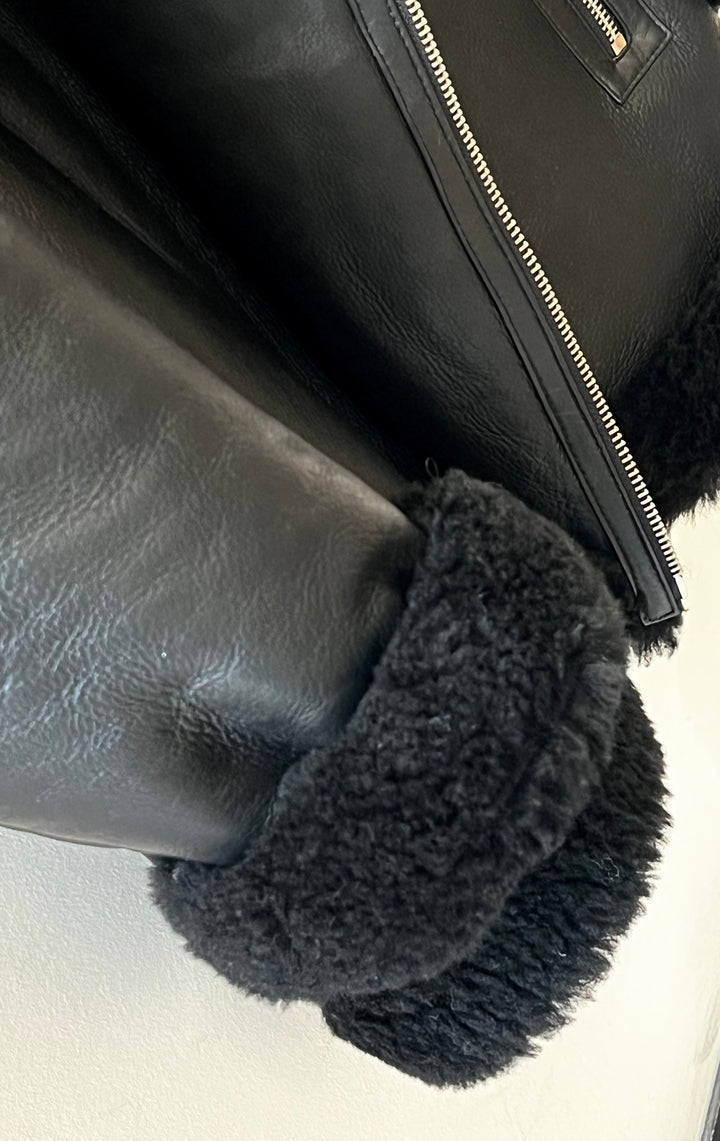 UGG ARRABELLA SHEARLING MOTO LEATHER JACKET