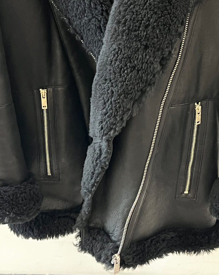 UGG ARRABELLA SHEARLING MOTO LEATHER JACKET