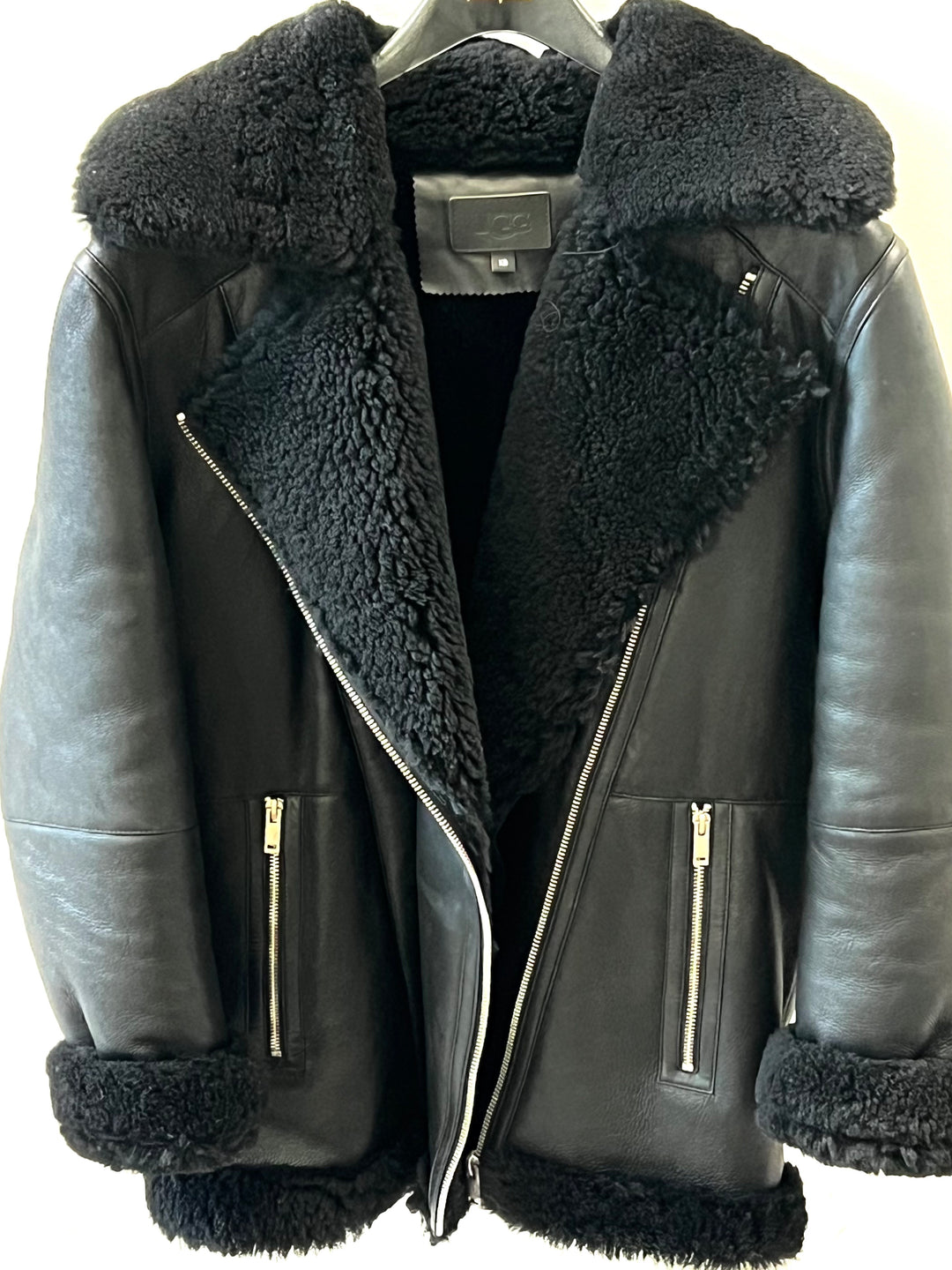 UGG ARRABELLA SHEARLING MOTO LEATHER JACKET