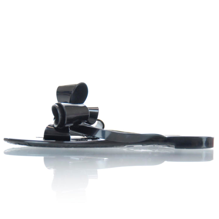 VALENTINO GARAVANI JELLY BOW SLIDE SANDALS BLACK
