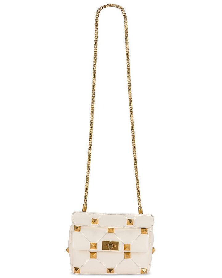 VALENTINO ROMAN STUD LARGE NAPPA LEATHER SHOULDER BAG