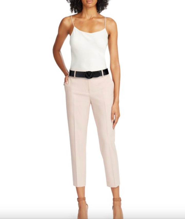 VALENTINO FAUSTA LOGO BUCKLE FAUSTA LEATHER BELT