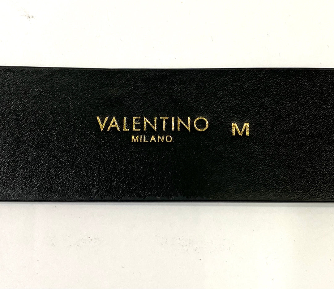 VALENTINO FAUSTA LOGO BUCKLE FAUSTA LEATHER BELT
