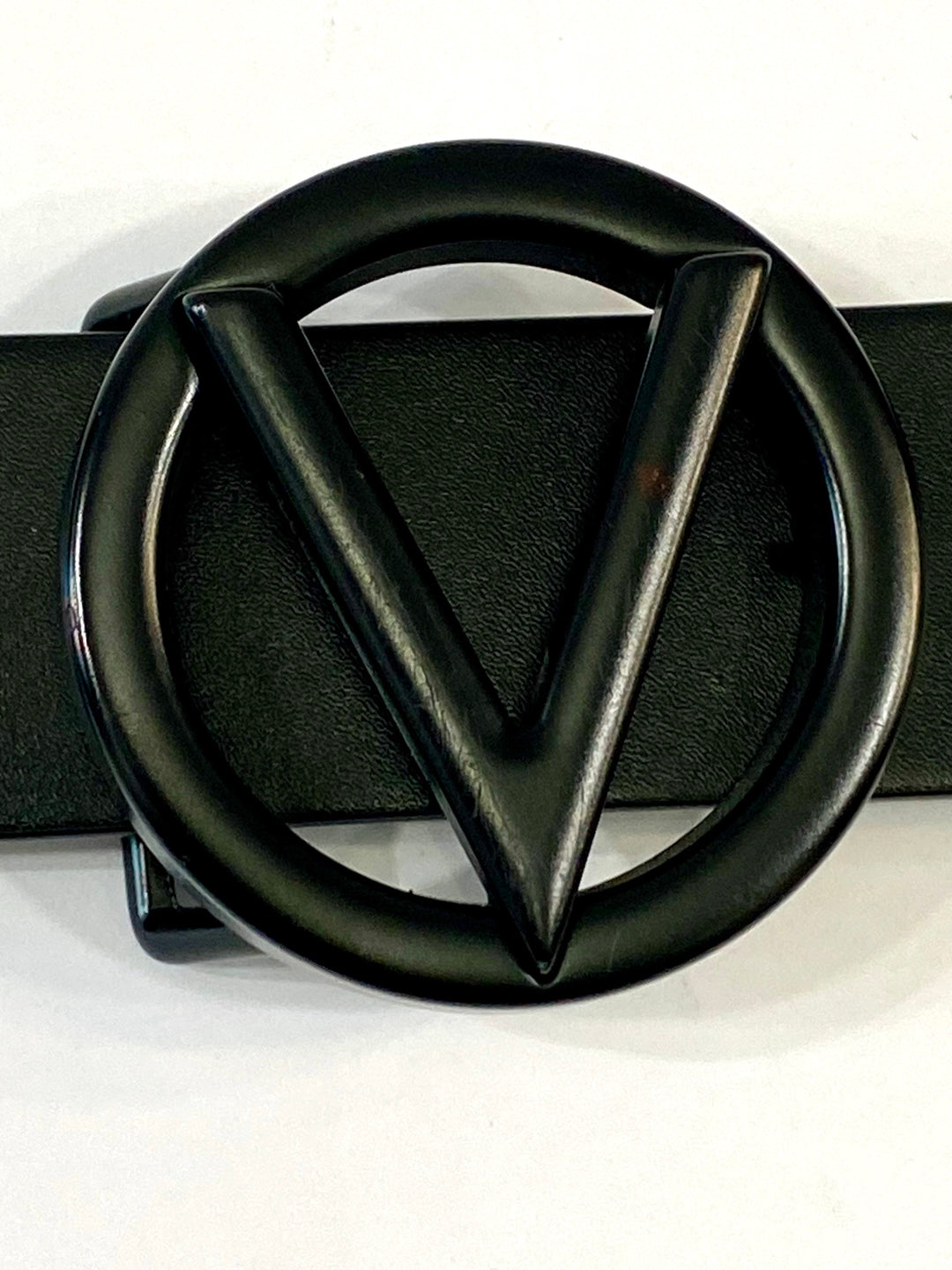 VALENTINO FAUSTA LOGO BUCKLE FAUSTA LEATHER BELT