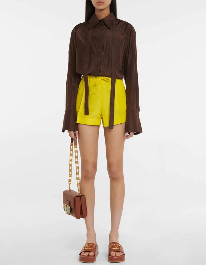 VALENTINO GARAVANI ALCOVE SNAP SMALL CALFSKIN LEATHER SHOULDER BAG