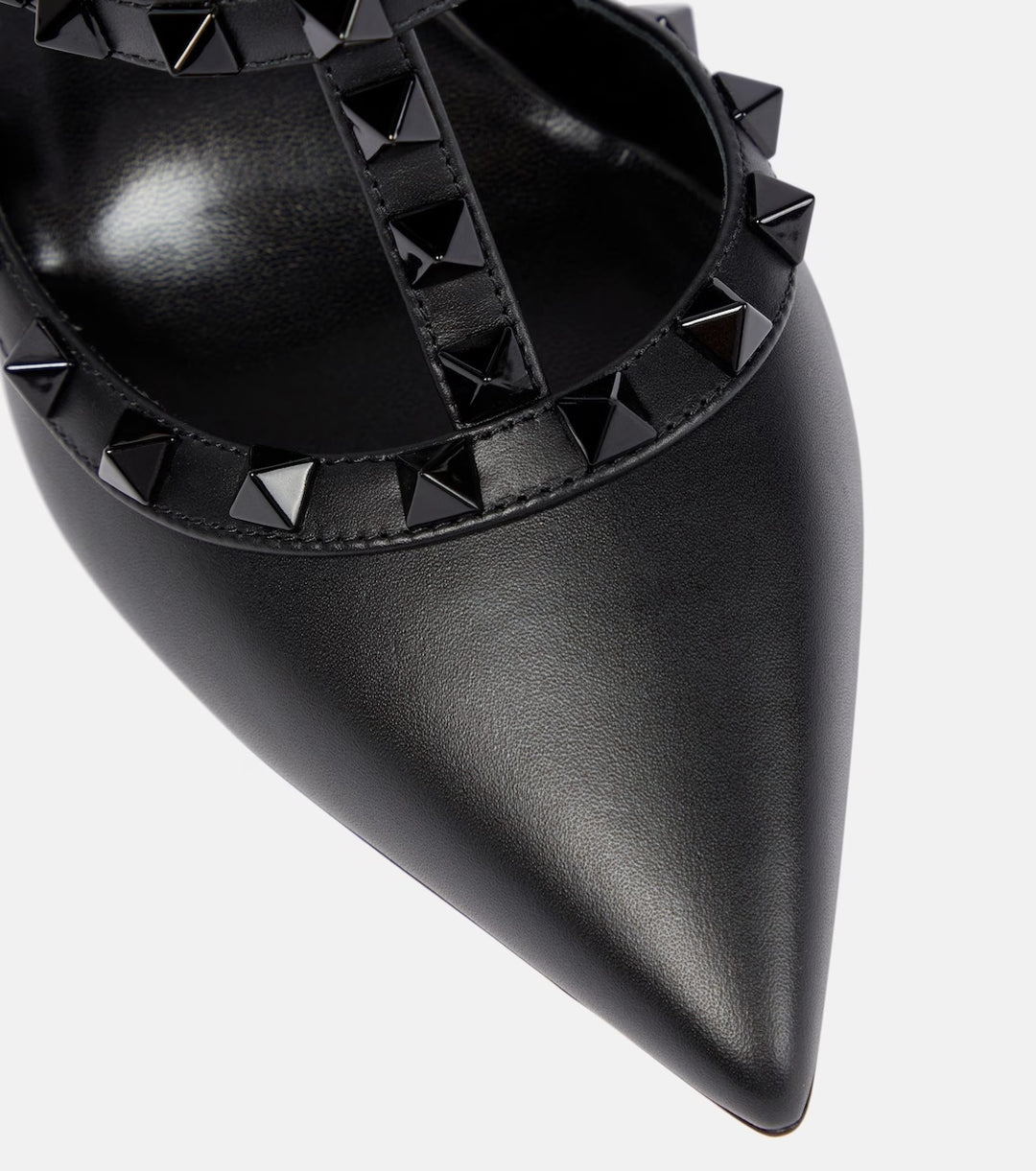 VALENTINO GARAVANI CALFSKIN NAPPA ROCKSTUD ANKLE STRAP 100 PUMPS