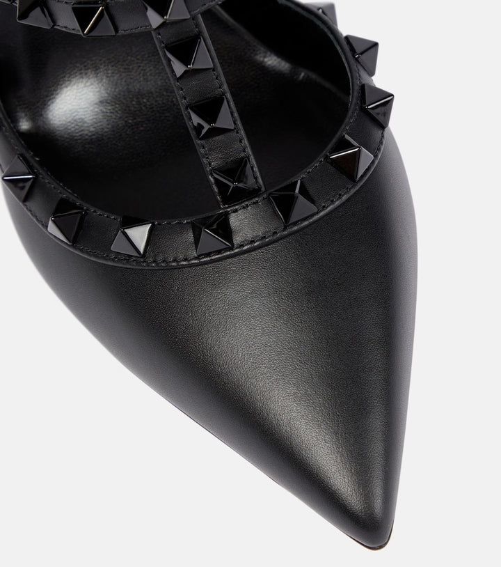 VALENTINO GARAVANI CALFSKIN NAPPA ROCKSTUD ANKLE STRAP 100 PUMPS