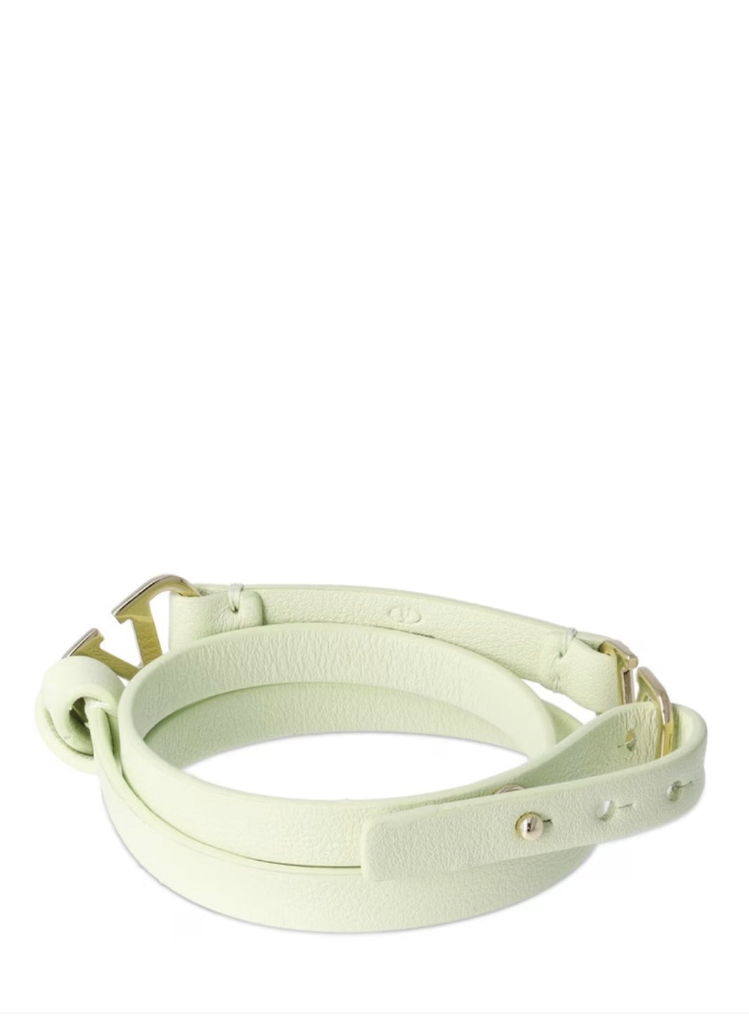 VALENTINO GARAVANI DOUBLE WRAP V LOGO CALFSKIN LEATHER BRACELET