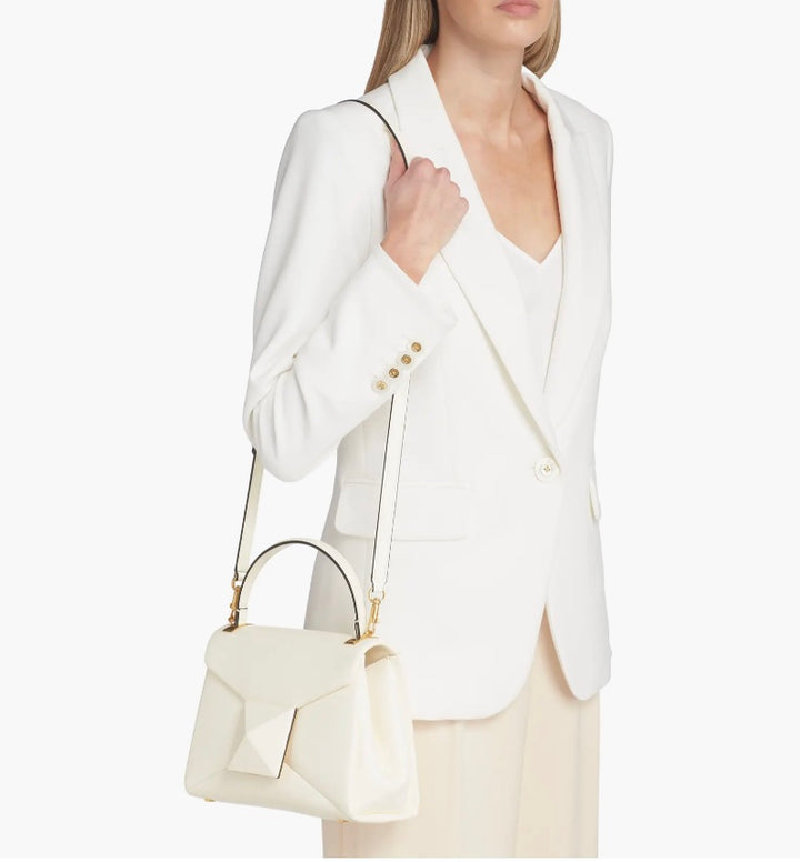 VALENTINO GARAVANI ONE STUD LEATHER TOP HANDLE SHOULDER BAG