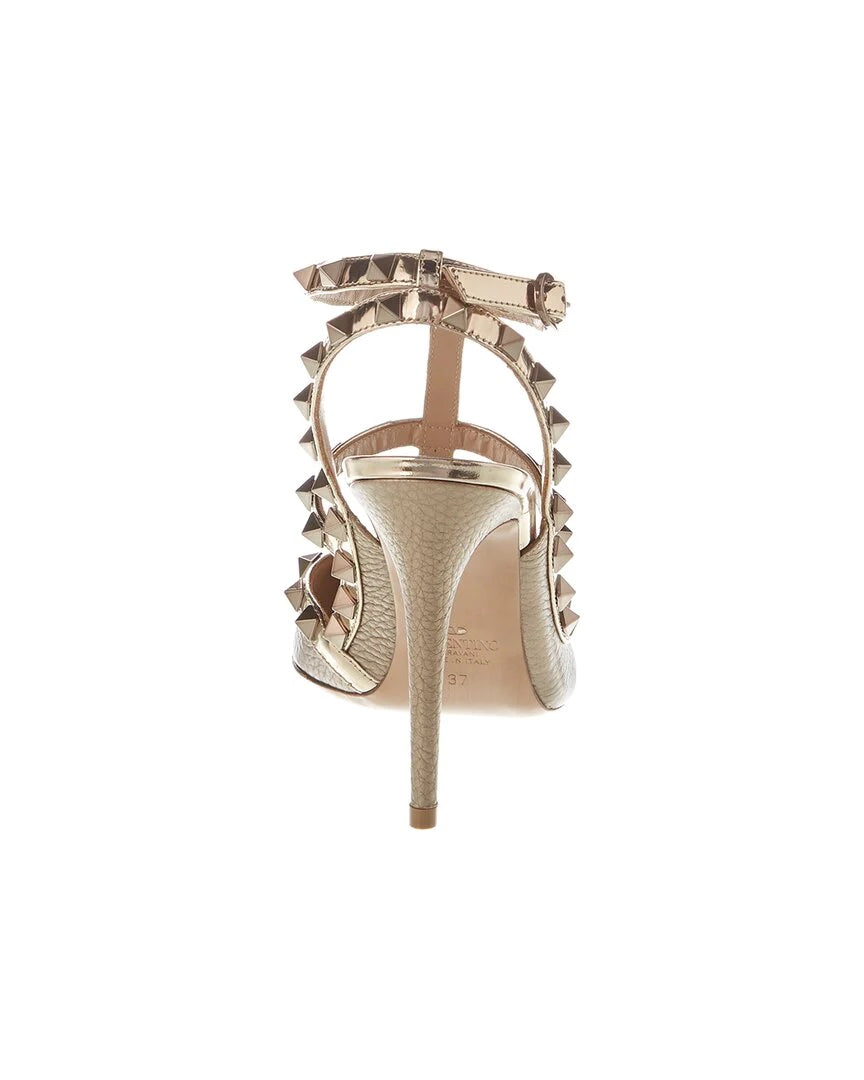 VALENTINO GARAVANI ROCKSTUD GRAINED LEATHER STILETTO PUMPS