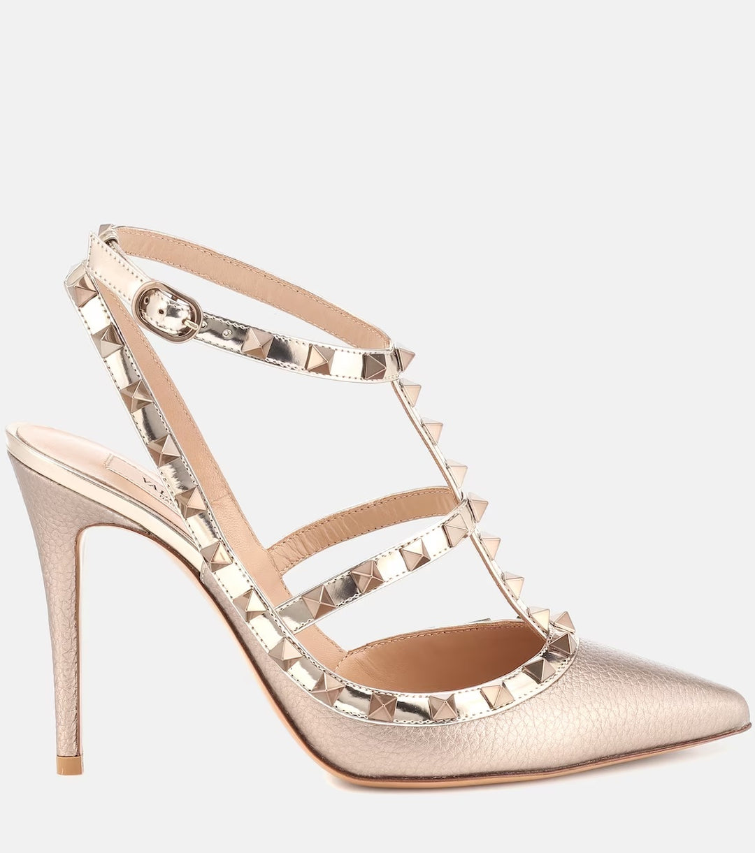 VALENTINO GARAVANI ROCKSTUD GRAINED LEATHER STILETTO PUMPS