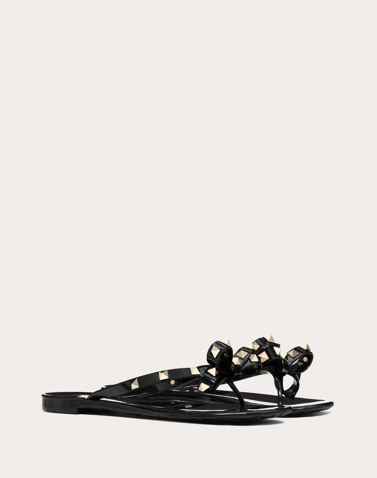 VALENTINO GARAVANI ROCKSTUD THONG SLIDE SANDALS