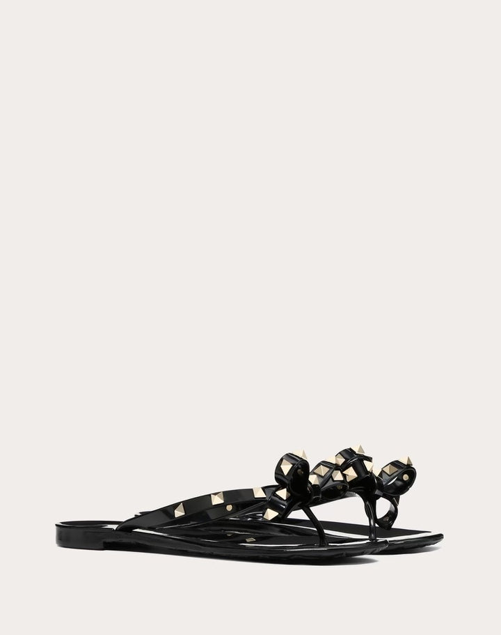 VALENTINO GARAVANI ROCKSTUD THONG SLIDE SANDALS