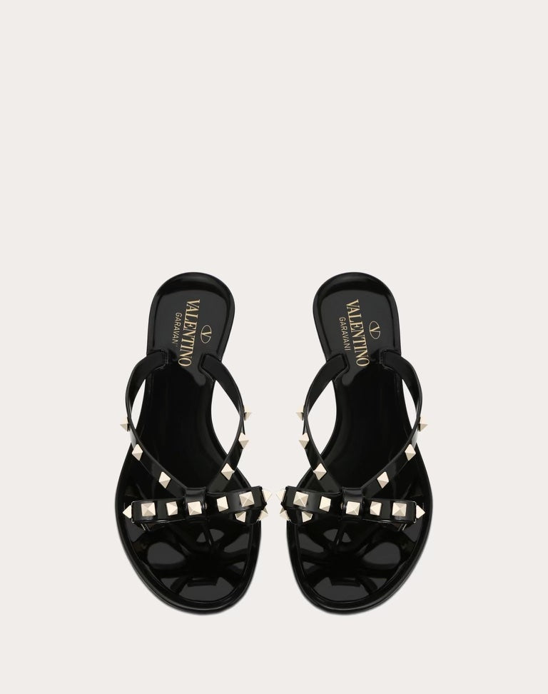 VALENTINO GARAVANI ROCKSTUD THONG SLIDE SANDALS