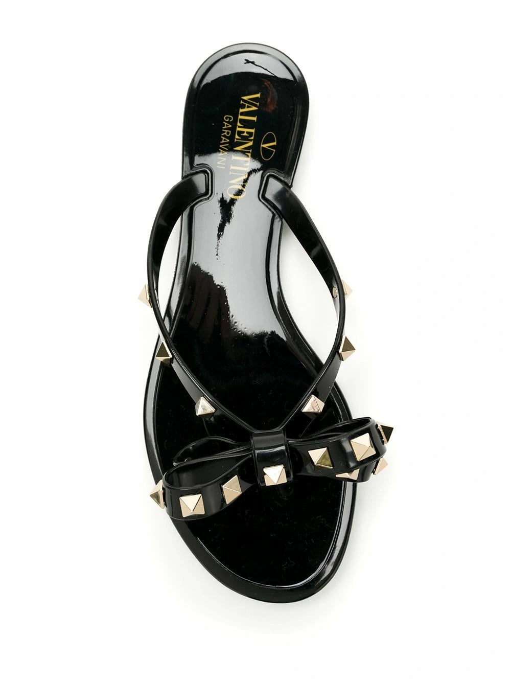 VALENTINO GARAVANI ROCKSTUD THONG SLIDE SANDALS
