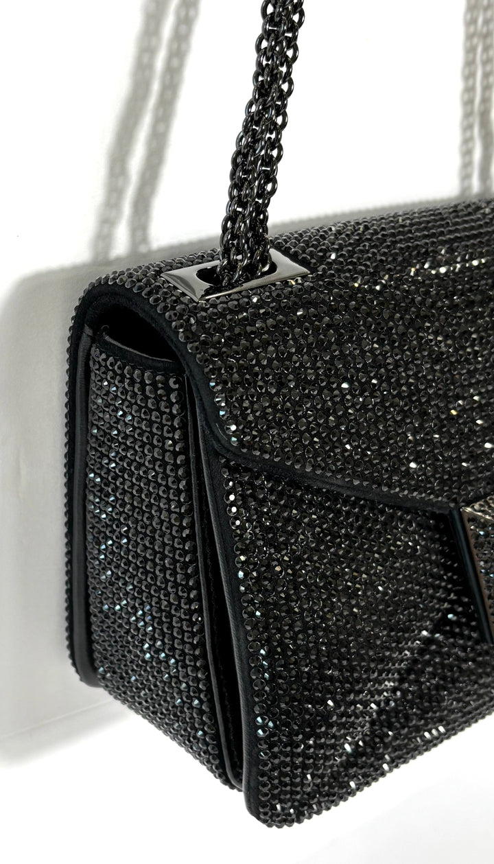 VALENTINO GARAVANI ONE STUD CRYSTAL EMBELLISHED SHOULDER BAG