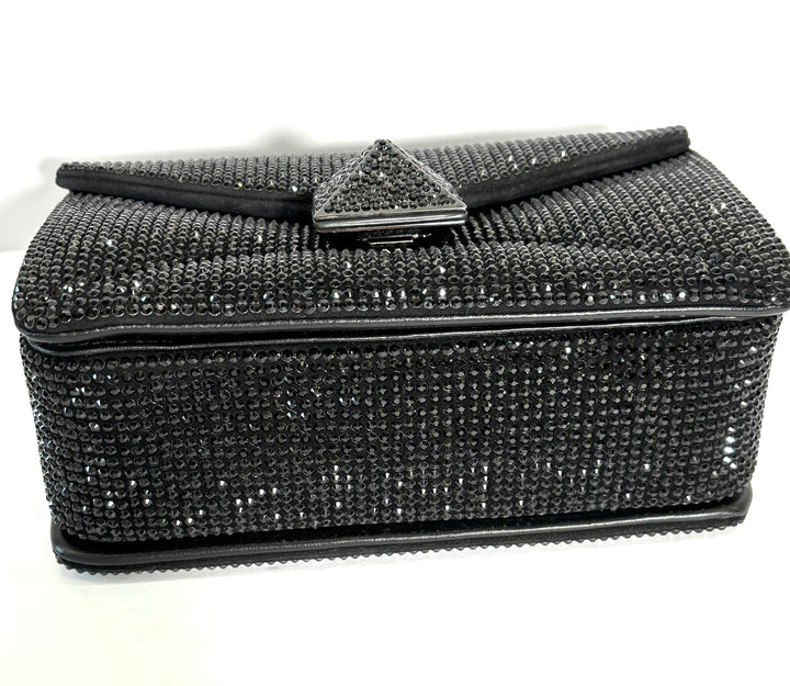VALENTINO GARAVANI ONE STUD CRYSTAL EMBELLISHED SHOULDER BAG