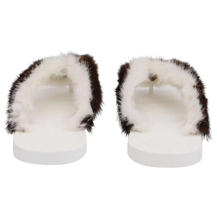 VALENTINO MINK FUR MULES IN ROBINO BIANCO