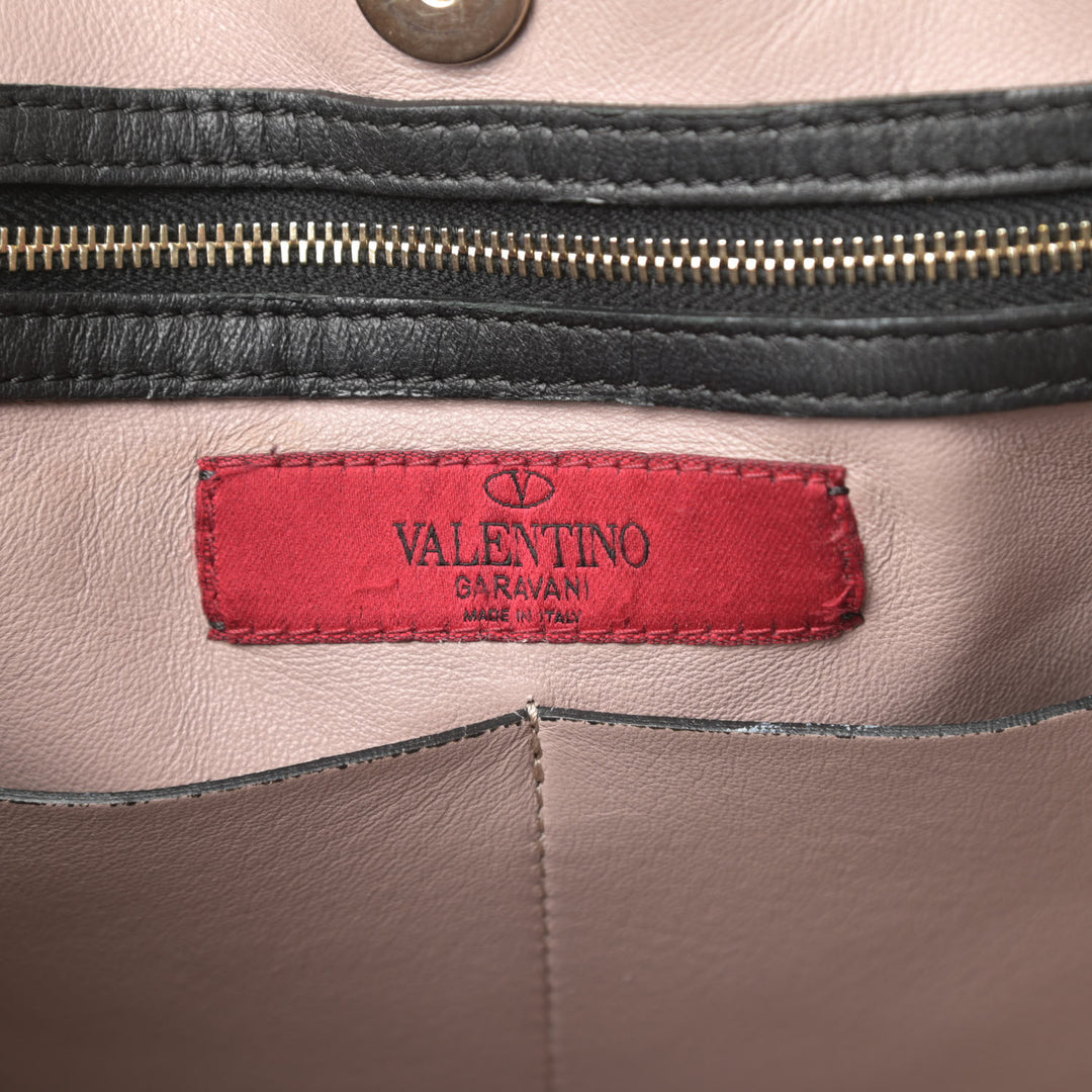 VALENTINO NAPPA LEATHER ROCKSTUD SOFT TOTE BAG