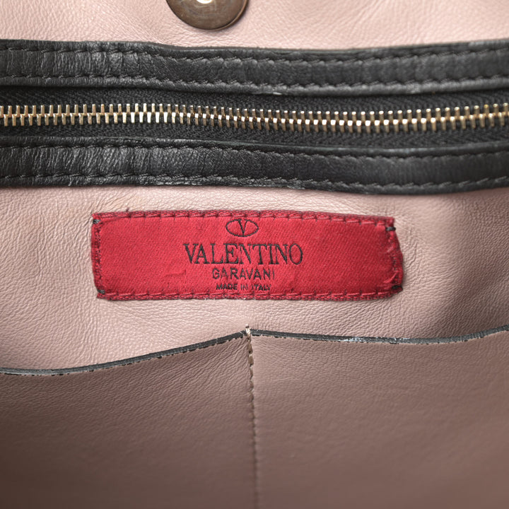 VALENTINO NAPPA LEATHER ROCKSTUD SOFT TOTE BAG