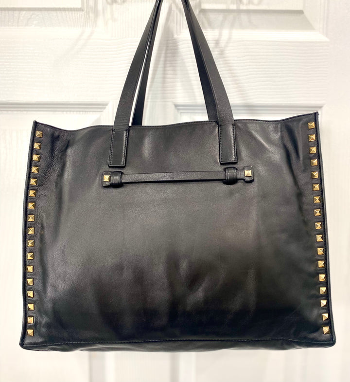 VALENTINO NAPPA LEATHER ROCKSTUD SOFT TOTE BAG
