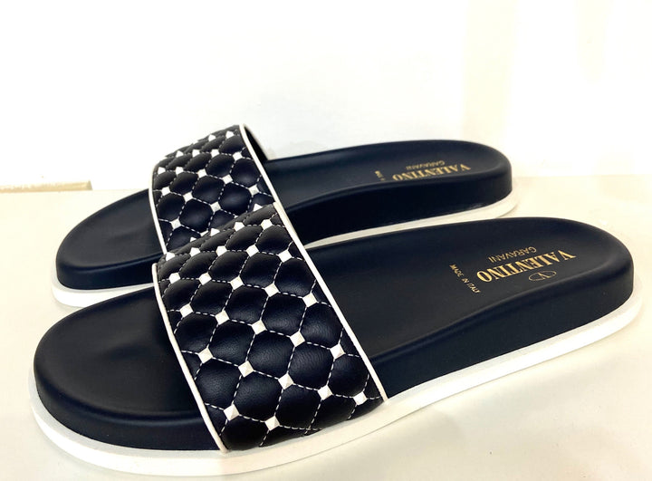 VALENTINO GARAVANI ROCKSTUD SLIDE SANDALS