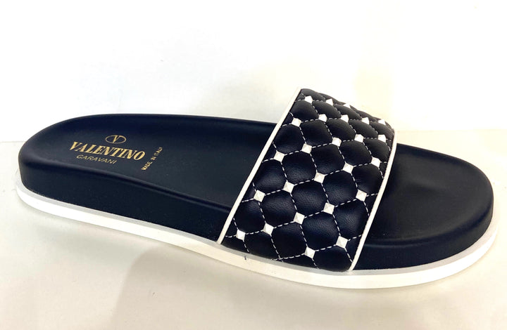 VALENTINO GARAVANI ROCKSTUD SLIDE SANDALS