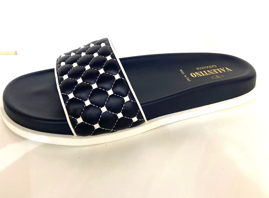 VALENTINO GARAVANI ROCKSTUD SLIDE SANDALS