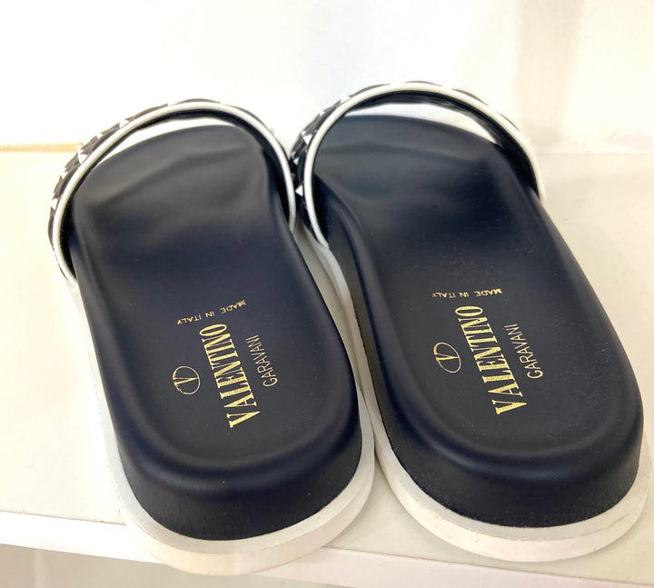VALENTINO GARAVANI ROCKSTUD SLIDE SANDALS