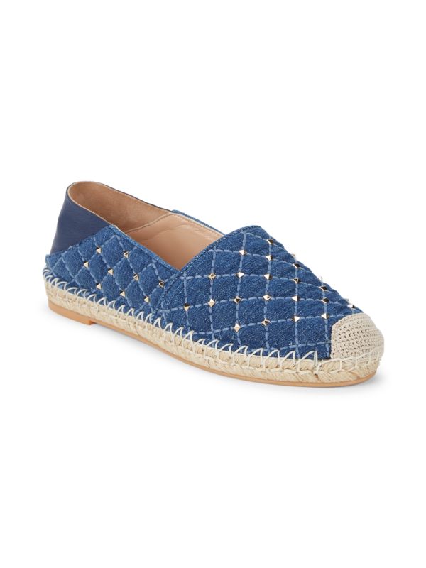 VALENTINO GARAVANI ROCKSTUD DENIM ESPADRILLES