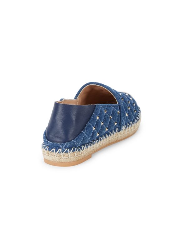 VALENTINO GARAVANI ROCKSTUD DENIM ESPADRILLES
