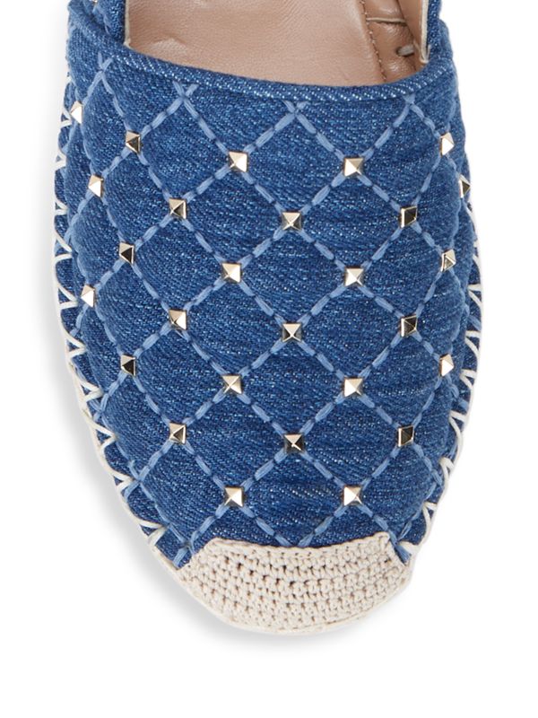 VALENTINO GARAVANI ROCKSTUD DENIM ESPADRILLES