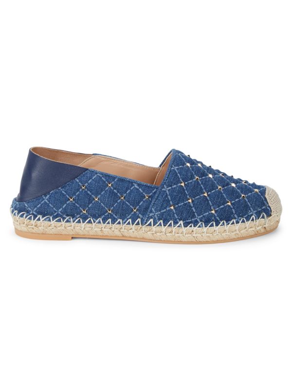 VALENTINO GARAVANI ROCKSTUD DENIM ESPADRILLES