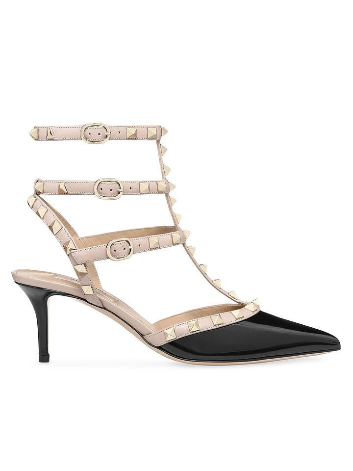 VALENTINO GARAVANI ROCKSTUD CAGED 65MM ANKLE STRAP PUMPS