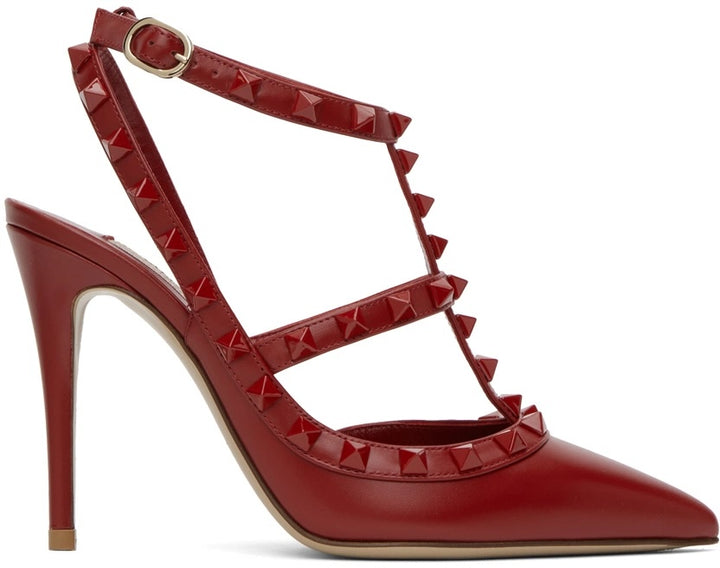 VALENTINO GARAVANI ROCKSTUD CALFSKIN CAGED PUMPS