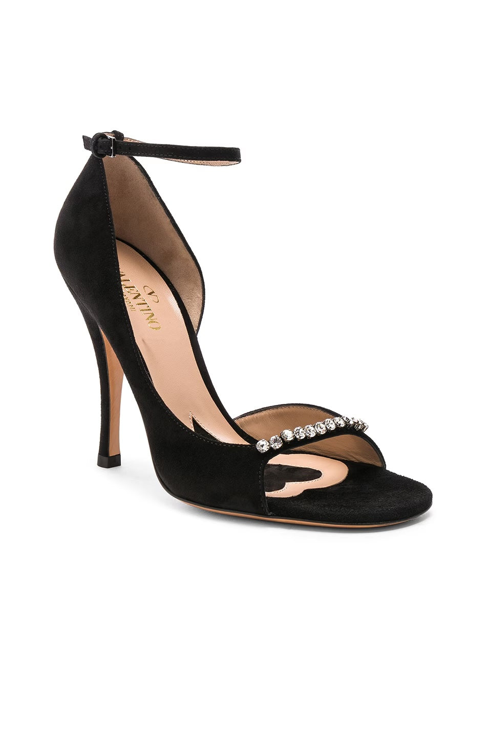 VALENTINO GARAVANI CRYSTAL SUEDE RINGTOES PUMPS