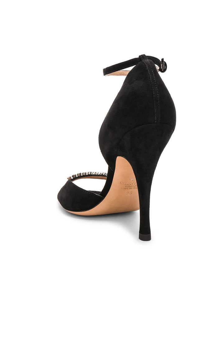 VALENTINO GARAVANI CRYSTAL SUEDE RINGTOES PUMPS