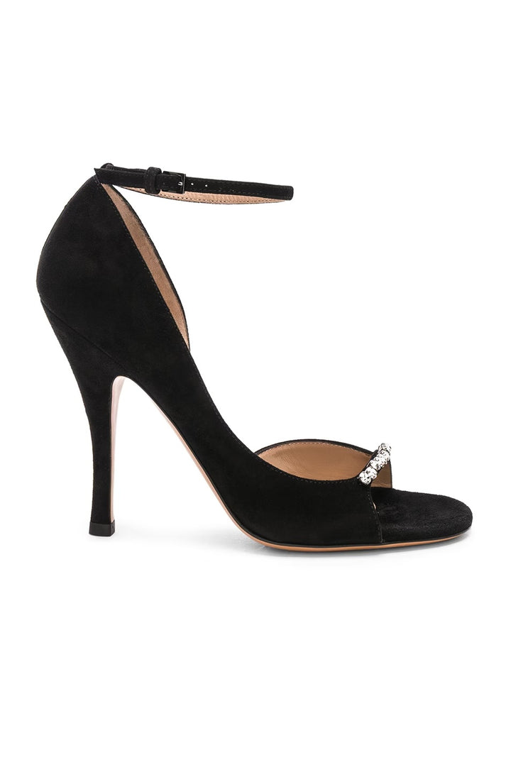 VALENTINO GARAVANI CRYSTAL SUEDE RINGTOES PUMPS