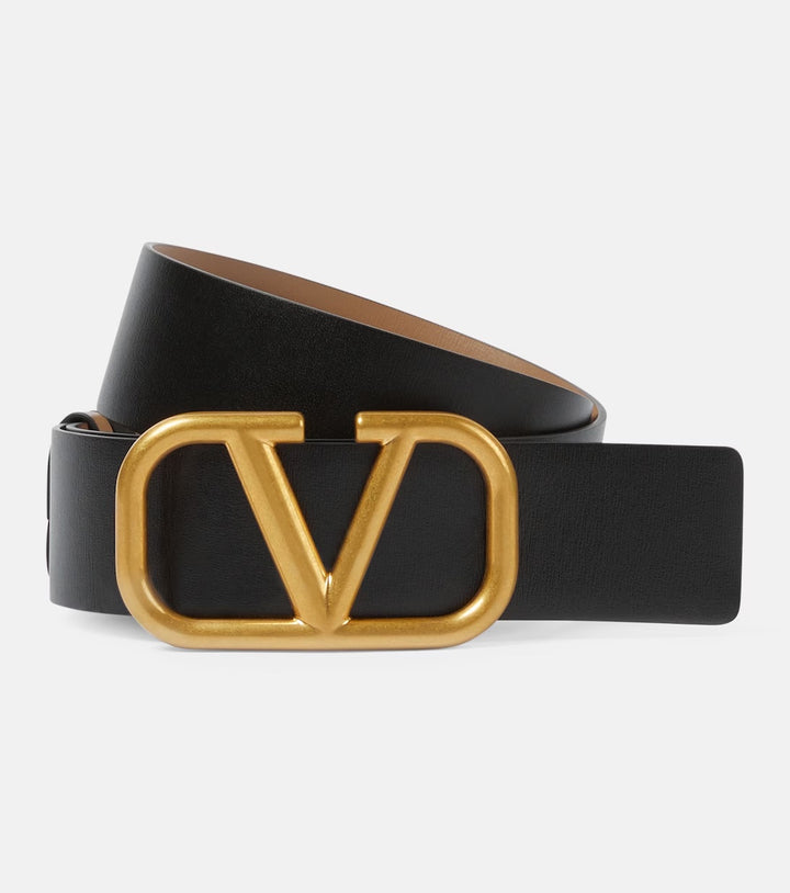 VALENTINO GARAVANI V LOGO SIGNATURE CALFSKIN REVERSIBLE BELT