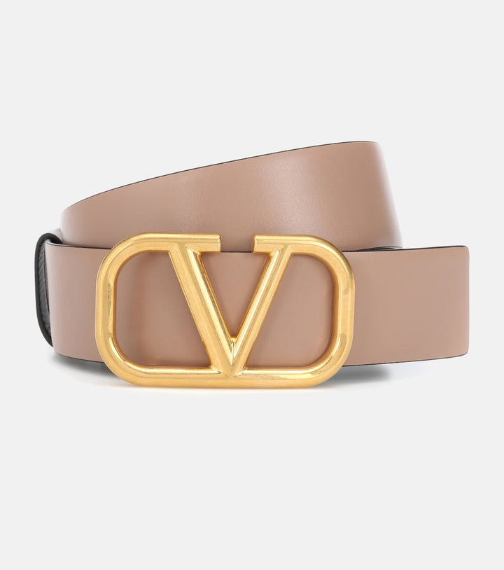 VALENTINO GARAVANI V LOGO SIGNATURE CALFSKIN REVERSIBLE BELT