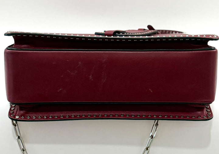 VALENTINO STUDDED MICRO ROCKSTUD CALFSKIN LEATHER TOP HANDLE BAG