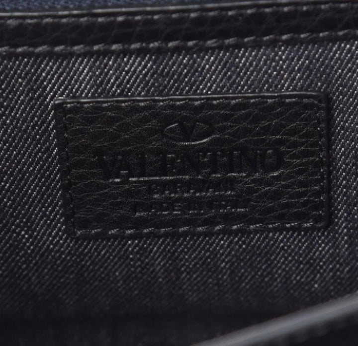 VALENTINO GARAVANI B ROCKSTUD DENIM CROSSBODY BAG