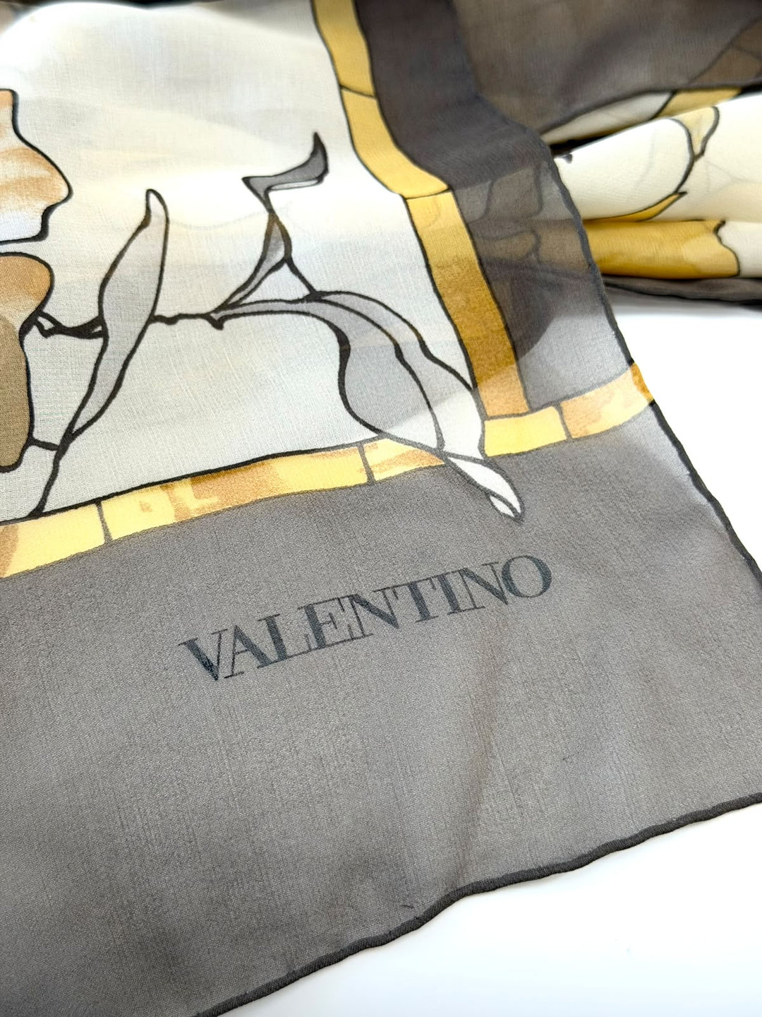 VALENTINO GARAVANI FLORAL PRINT SILK SCARF